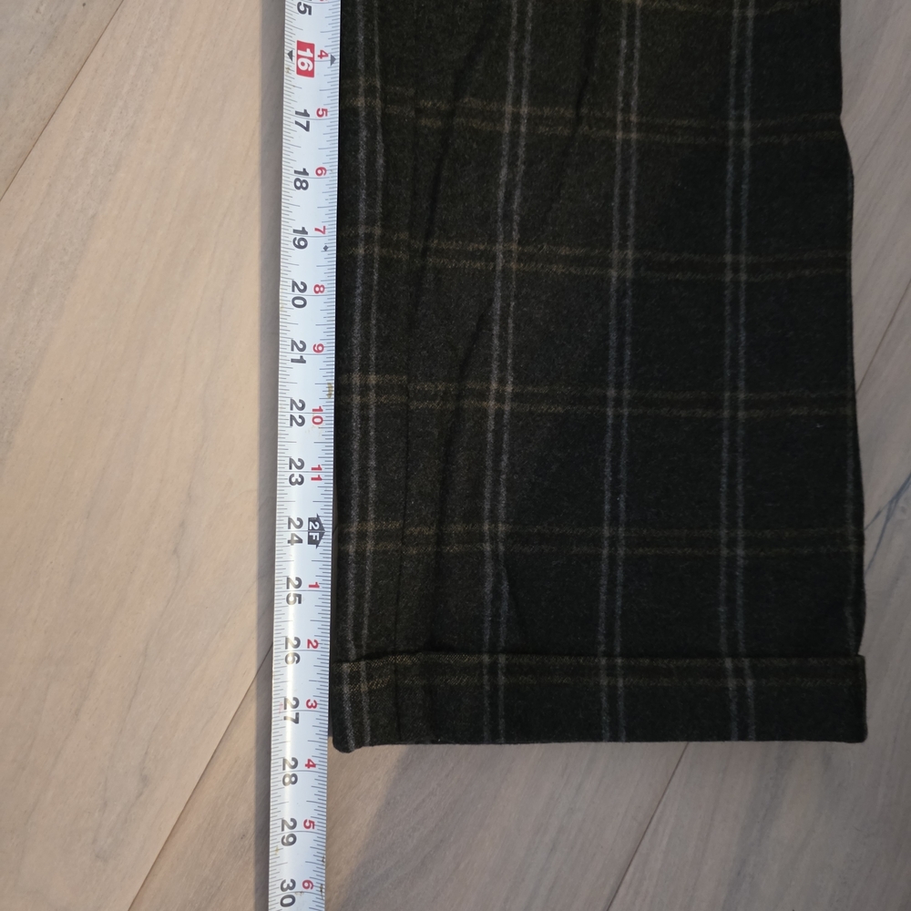 Peserico Plaid Wool Pants Made In Italy - Picture 2 of 5
